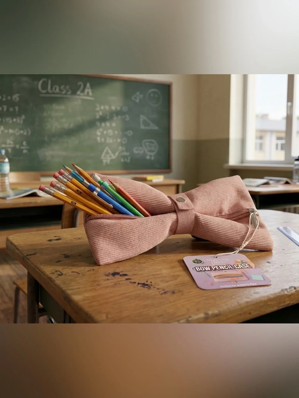Kids Bow Pencil Case - Pink